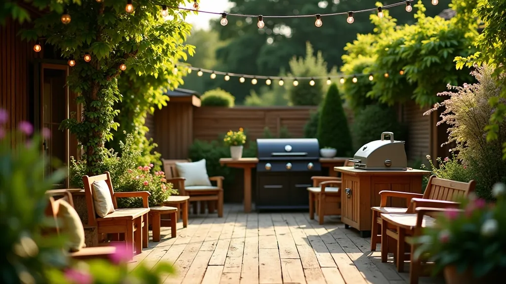 Summer garden with outdoor entertaining space
